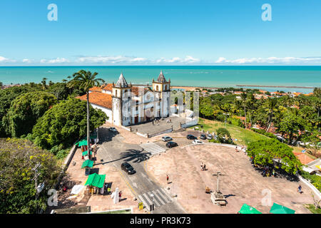 1537 gegründet, Olinda ist eine der ältesten Städte in Brasilien. Die Kathedrale Alto da Se ist die Hauptkirche der Stadt Stockfoto