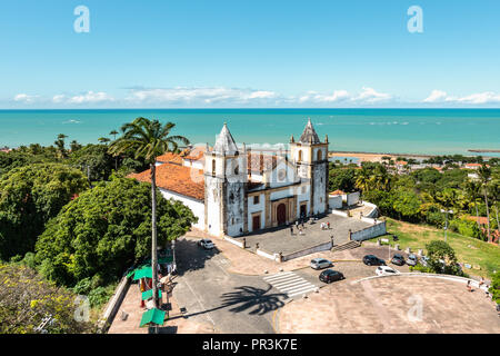 1537 gegründet, Olinda ist eine der ältesten Städte in Brasilien. Die Kathedrale Alto da Se ist die Hauptkirche der Stadt Stockfoto