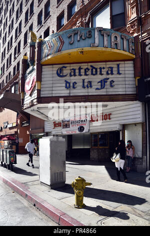 Los Angeles, CA - 19. Januar 2018: Historic State Theater bereit für die Nacht auf Broadway celebration Stockfoto