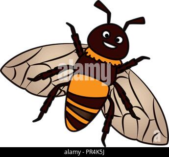 Süße Biene fliegen Charakter Vector Illustration Design Stock Vektor