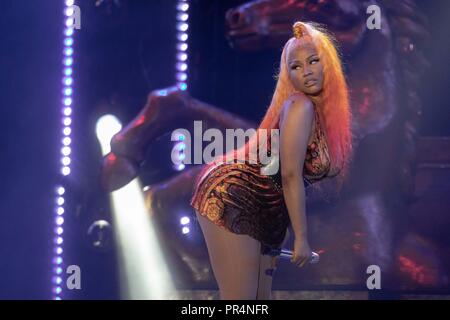 Philadelphia, Pennsylvania, USA. 2. Sep 2018. NICKI MINAJ während der Hergestellt in Amerika Musik Festival am Benjamin Franklin Parkway in Philadelphia, Pennsylvania, Credit: Daniel DeSlover/ZUMA Draht/Alamy leben Nachrichten Stockfoto