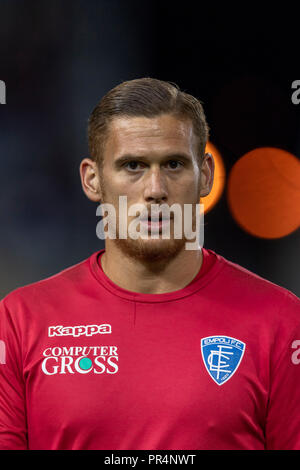 Andrea Fulignati (Empoli) während Erie der Italienischen eine "Übereinstimmung zwischen Empoli 1-1 Mailand im Carlo Castellani Stadion am 27. September 2018 in Florenz, Italien. (Foto von Maurizio Borsari/LBA) Stockfoto