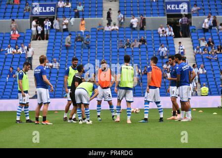 Während der Spanischen Liga Fußballspiel zwischen Real Sociedad und Valencia an der Anoeta Stadium am 29. September 2018 in San Sebastian, Spanien Cordon drücken Sie Stockfoto