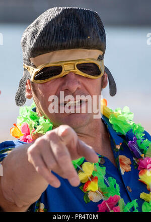 PORTHCAWL, VEREINIGTES KÖNIGREICH. 29. September 2018. Ein Performer im 2018 Elvis Festival in Porthcawl, South Wales. © Foto Matthew Lofthouse - Freier Fotograf Credit: Matthew Lofthouse/Alamy leben Nachrichten Stockfoto