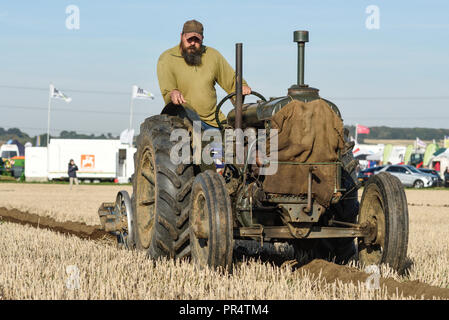 Wenig Carlton, Nottinghamshire, UK: 29. September 2018: Southwell pflügen Match ist der grösste landwirtschaftliche eines Tages zeigen in Nottinghamshire, im Jahre 1855 gegründet und wird von einem Ausschuss, bestehend aus lokalen Geschäftsleuten und ländliche Enthusiasten. Die jährliche Messe ist an einem anderen Schauplatz jedes Jahr statt mit 2018 kleinen Carlton gehalten wird. Credit: Ian Francis/Alamy leben Nachrichten Stockfoto