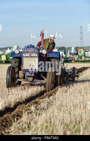 Wenig Carlton, Nottinghamshire, UK: 29. September 2018: Southwell pflügen Match ist der grösste landwirtschaftliche eines Tages zeigen in Nottinghamshire, im Jahre 1855 gegründet und wird von einem Ausschuss, bestehend aus lokalen Geschäftsleuten und ländliche Enthusiasten. Die jährliche Messe ist an einem anderen Schauplatz jedes Jahr statt mit 2018 kleinen Carlton gehalten wird. Credit: Ian Francis/Alamy leben Nachrichten Stockfoto