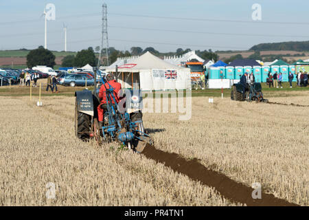 Wenig Carlton, Nottinghamshire, UK: 29. September 2018: Southwell pflügen Match ist der grösste landwirtschaftliche eines Tages zeigen in Nottinghamshire, im Jahre 1855 gegründet und wird von einem Ausschuss, bestehend aus lokalen Geschäftsleuten und ländliche Enthusiasten. Die jährliche Messe ist an einem anderen Schauplatz jedes Jahr statt mit 2018 kleinen Carlton gehalten wird. Credit: Ian Francis/Alamy leben Nachrichten Stockfoto