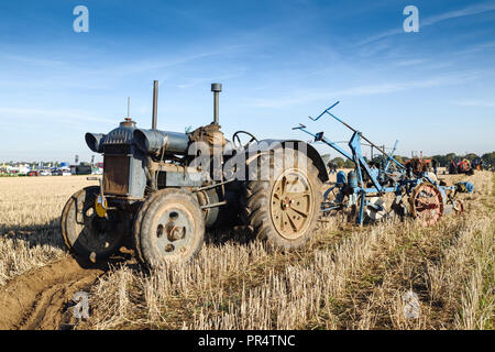 Wenig Carlton, Nottinghamshire, UK: 29. September 2018: Southwell pflügen Match ist der grösste landwirtschaftliche eines Tages zeigen in Nottinghamshire, im Jahre 1855 gegründet und wird von einem Ausschuss, bestehend aus lokalen Geschäftsleuten und ländliche Enthusiasten. Die jährliche Messe ist an einem anderen Schauplatz jedes Jahr statt mit 2018 kleinen Carlton gehalten wird. Credit: Ian Francis/Alamy leben Nachrichten Stockfoto