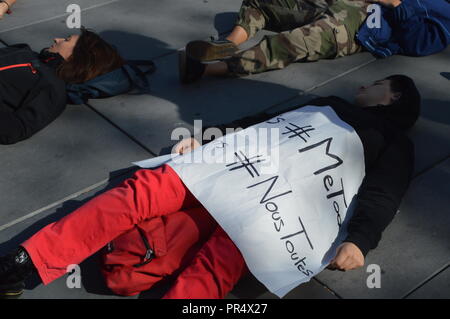 Paris, Frankreich. 29. September 2018. # MeToo, 1 Jahr nach. Riesige sterben - in Paris, Frankreich, Place de la Republique. 29. September 2018. 14:30 Uhr ALPHACIT NEWIM/Alamy leben Nachrichten Stockfoto