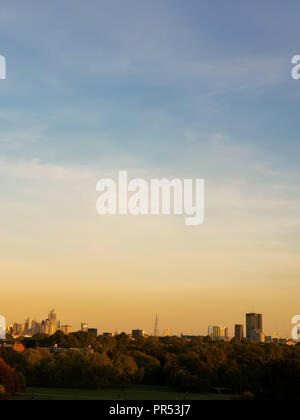 London, Großbritannien. 29. September 2018. Herbst Sonnenuntergänge in Primrose Hill Credit: Dinendra Haria/Alamy leben Nachrichten Stockfoto