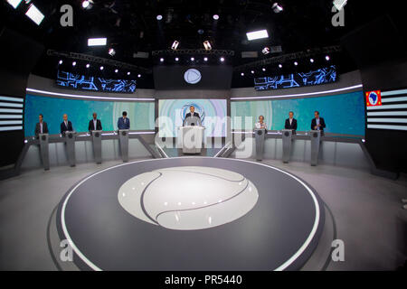 Sao Paulo, Sao Paulo, Brasilien. 29 Sep, 2018. Debatte der Kandidaten für die Wahlen 2018 mit Gouverneur von São Paulo, in der Aufzeichnung von TV-Studios. Credit: Paulo Lopes/ZUMA Draht/Alamy leben Nachrichten Stockfoto