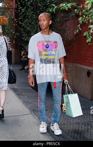 New York, NY, USA. 29 Sep, 2018. Jaden Smith ist am 29. September gesehen, 2018 in New York City. Quelle: Dc/Medien Punch/Alamy leben Nachrichten Stockfoto