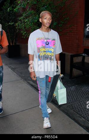 New York, NY, USA. 29 Sep, 2018. Jaden Smith ist am 29. September gesehen, 2018 in New York City. Quelle: Dc/Medien Punch/Alamy leben Nachrichten Stockfoto