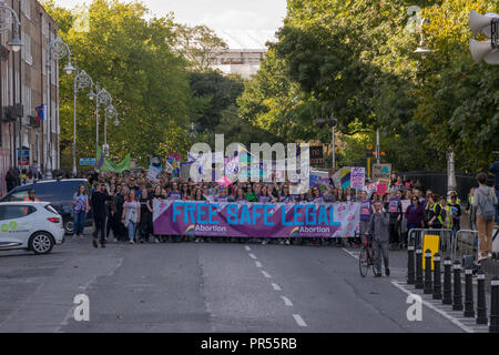 Dublin, Irland. 29. September 2018. 7. Jährliche März für Wahl gratis Sicher und Legal in Dublin nach Aufhebung der 8, weil wir immer noch die Abtreibung zugreifen müssen. Mit: Credit: Fabrice Jolivet Credit: Fabrice Jolivet Fotografie/Alamy leben Nachrichten Stockfoto