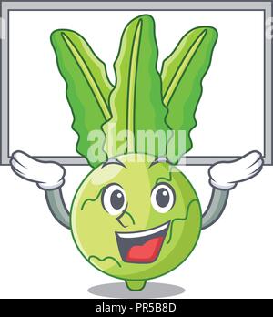 Die Platine cartoon grüne Kohlrabi auf dem Markt Stock Vektor