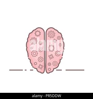 Vektor menschliche Gehirn. Psychische Gesundheit Symbol. Stock Vektor