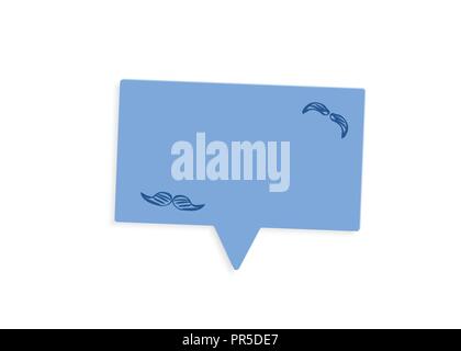 Leere Sprechblase mit Schnurrbärten Dekoration auf weißem Hintergrund. Vector Illustration. Stock Vektor