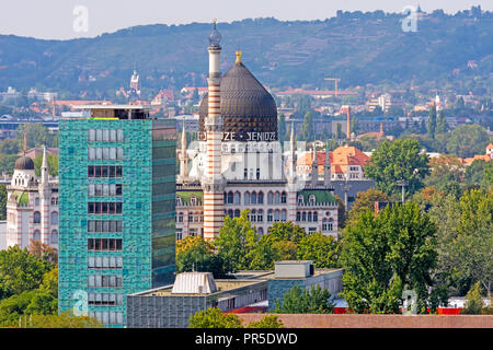 DRESDEN, Deutschland - 22. August: Die yenidze in Dresden, Deutschland Am 22. August 2018. Yenidze ist der Name einer ehemaligen Zigarettenfabrik Gebäude Stockfoto