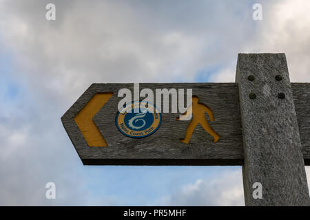 Wales Coast Path (Walisisch: Llwybr Arfordir Cymru) Stockfoto