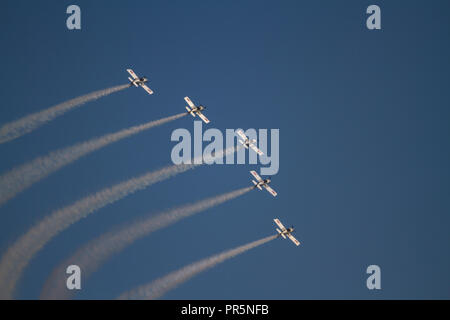 Bournemouth, Großbritannien - Bournemouth Air Festival 2018 Team Raven Display Team zeigen Flugzeug am 2. September 2018 in Bournemouth. Stockfoto