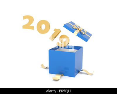 Neues Jahr 2019 Creative Design Concept-gerenderten 3D-Bild Stockfoto