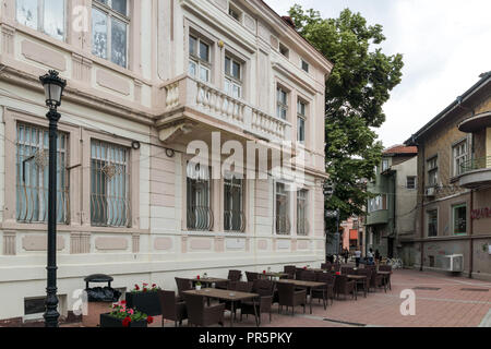 PLOVDIV, Bulgarien - 25. MAI 2018: Straßen in der Mitte der Stadt von Plovdiv, Bulgarien Stockfoto