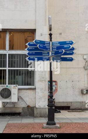 PLOVDIV, Bulgarien - 25. MAI 2018: Straßen in der Mitte der Stadt von Plovdiv, Bulgarien Stockfoto