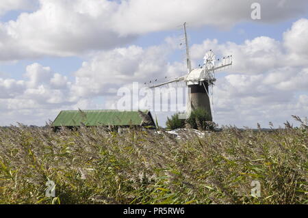 St Benet's Level Entwässerung Mühle, am Fluss Thurne, Norfolk Broads, England Großbritannien Stockfoto