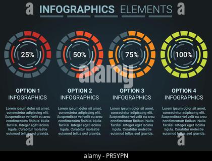 Infografiken element Abstrakt design Fortschritt laden Kreis Stock Vektor
