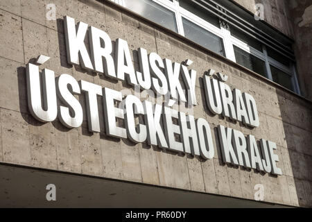 Regionale Behörde der Usti Region, Krajsky urad Ústí nad Labem, Tschechische Republik Stockfoto