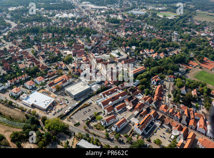 Gifhorn, Deutschland, September 16, 2018: Luftbild der Stadtrand der Kreisstadt Gifhorn, während eines Fluges mit einem ultraleichten Luft Stockfoto