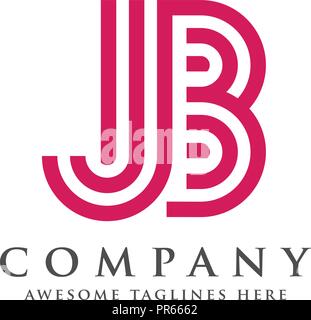 Kreative und einfaches Schreiben JB, Buchstaben J und B logo Konzept Stock Vektor