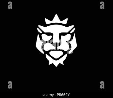 Lion's Head vector. Lion Kings Head Logo. Löwe mit Krone logo Vektor Stock Vektor