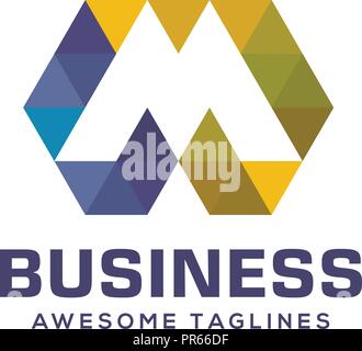 Buchstabe M Farbe Logo Vorlage vektor design Logo, geometrische Farbe Buchstaben M Logo Vorlage für Ihr Unternehmen Stock Vektor