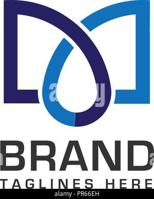 Buchstabe M Logo mit Wassertropfen Vektor-illustration Vorlage, Buchstabe m Trend logo Vektor, kreative Buchstabe M Buchstabe logo Stock Vektor