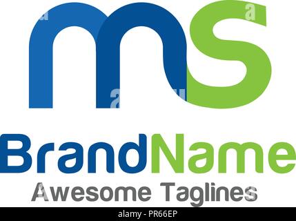 Kreatives Schreiben MS Logo Color Design Elemente. Einfaches Schreiben MS schreiben Logo, Business Corporate schreiben MS Logo Design Vector Stock Vektor