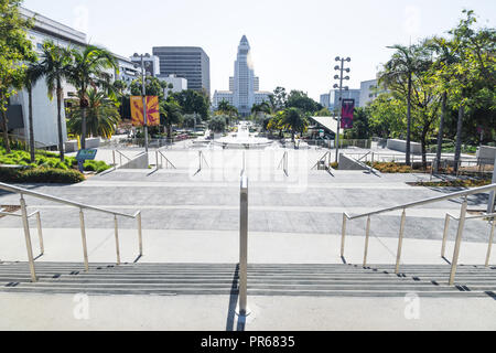 Grand Park City Hall in Los Angeles am frühen Morgen, Los Angeles, Kalifornien Stockfoto