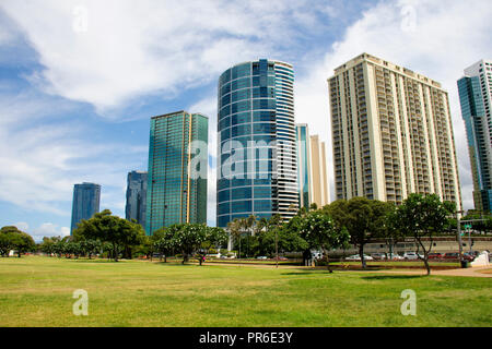 Revitalisierte Kakaako Nachbarschaft, Honolulu, Oahu, Hawaii, USA Stockfoto
