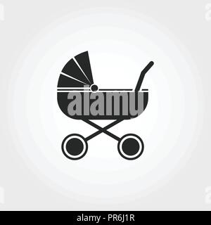 Kinderwagen Symbol. Schwarzweiß-Design von Baby sachen Sammlung. UI. Pixel Perfect einfache Piktogramm stroller Symbol. Web Design, Anwendungen, Software, Prin Stock Vektor