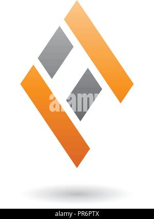 Vector Illustration von Orange und Schwarz Rautenförmige Brief einer isoliert auf weißem Hintergrund Stock Vektor