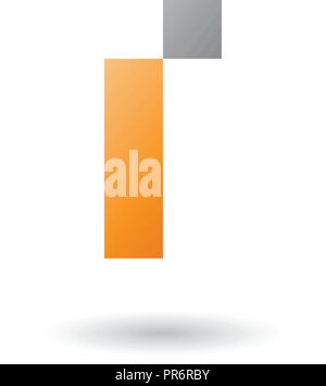 Vector Illustration von Orange Schreiben, das ich mit rechteckigen Formen isoliert auf weißem Hintergrund Stock Vektor
