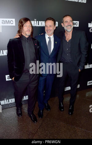 Norman Reedus, Andrew Lincoln und Jeffrey Dean Morgan an der AMC "The Walking Dead" Season 9 Premiere auf der DGA-Theater am 27. September 2018 in Los Angeles, Kalifornien. Stockfoto