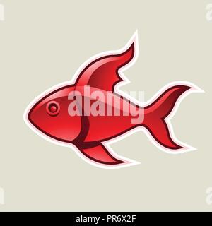 Vector Illustration der Rote Fisch oder Fische Symbol isoliert auf weißem Hintergrund Stock Vektor