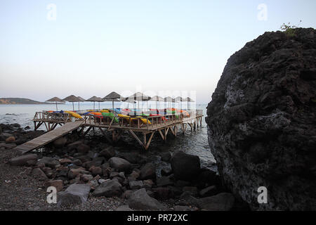 Pier in Ägäis Stockfoto