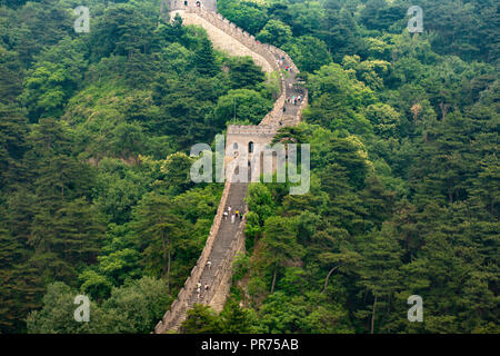 Mutianyu Abschnitt der Großen Mauer, UNESCO-Weltkulturerbe, Mutianyu, China Stockfoto