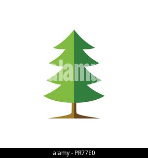 Einfache Spruce Tree Illustration Vektor Symbol Grafik Logo Design Template Stock Vektor