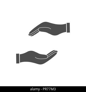 Hilfe Symbol Hand. Vector Illustration, flache Bauform. Stock Vektor