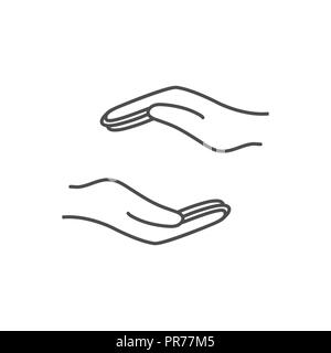 Hilfe Symbol Hand. Vector Illustration, flache Bauform. Stock Vektor