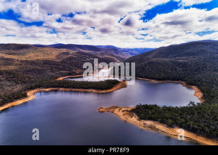 Delta des Snowy River in Jindabyne See Süßwasser-Reservoir von Jindabyne Damm hoch in den Bergen von Australien gebildet. Stockfoto