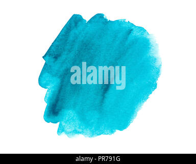 Abstrakte Aquarell blauen Fleck auf weißem Hintergrund Stockfoto